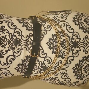 Chico's Black and Gold Chain Belt